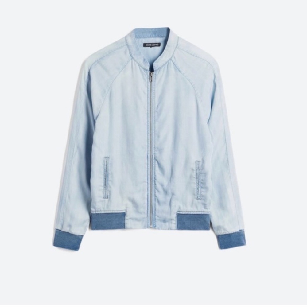 Dear John Sky Blue Lightweight Lyocell Bomber Jacket M
